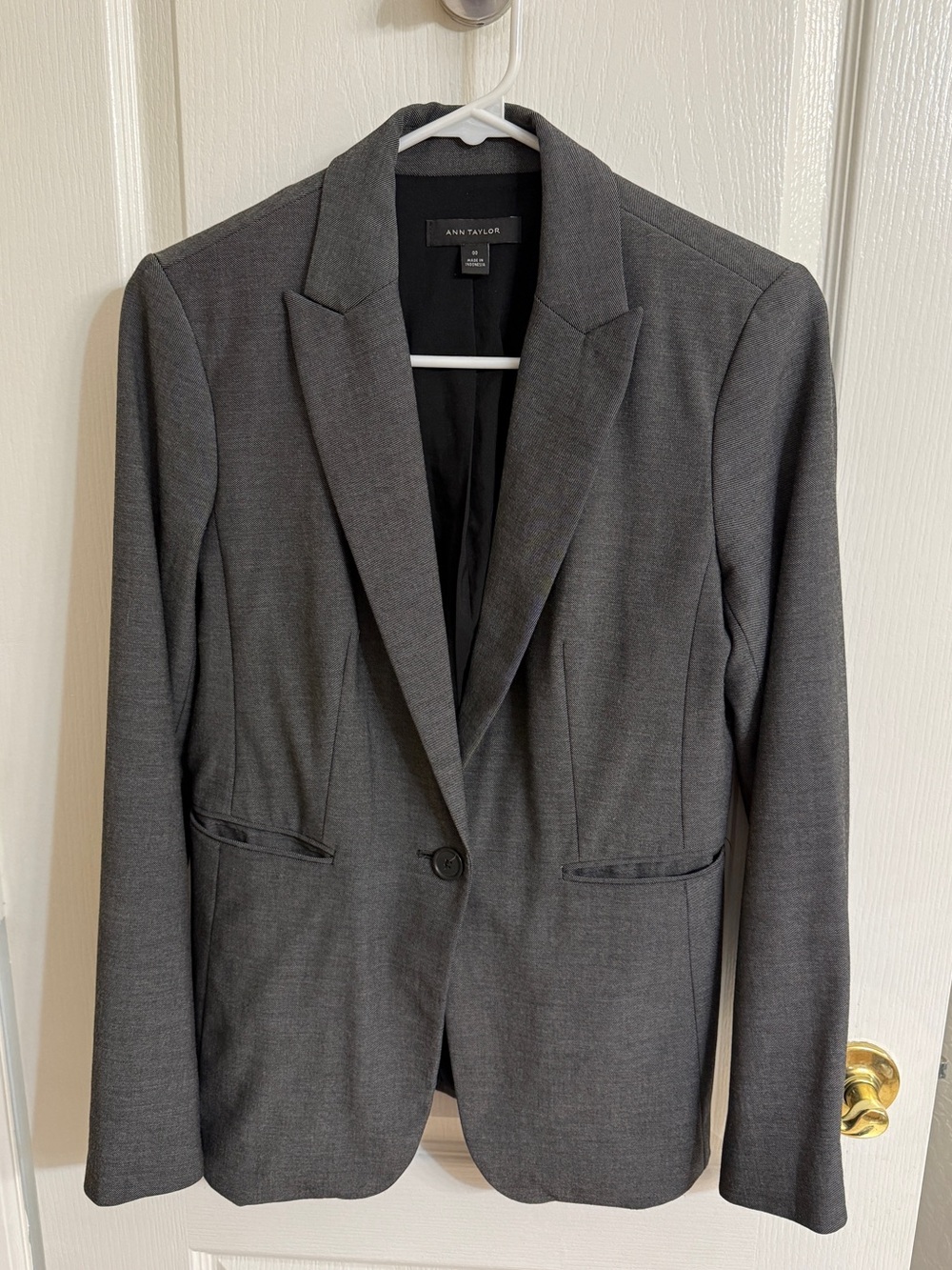 Ann Taylor Charcoal Single-Button Blazer